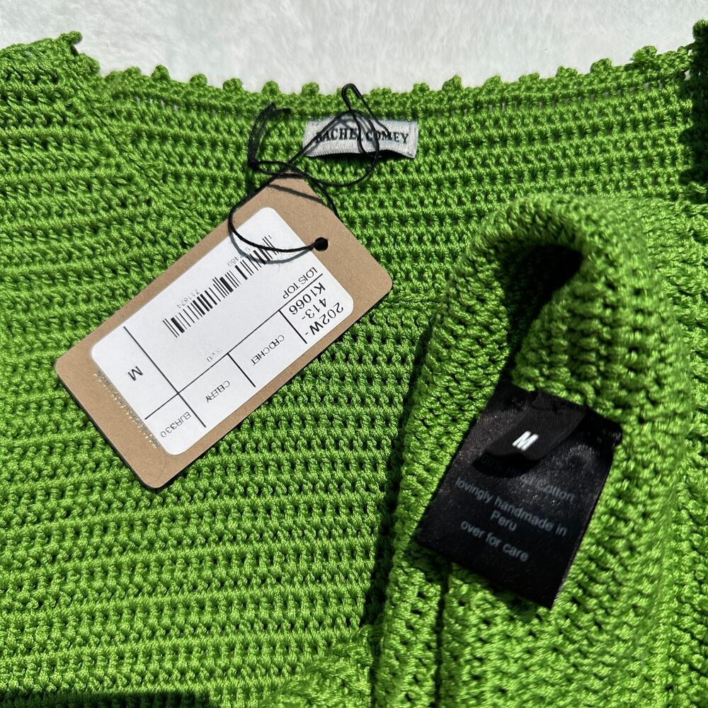 Rachel Comey Lois 100% Cotton Crochet Knit Sleeveless Top Celery Green Sz M $388 - Picture 15 of 16